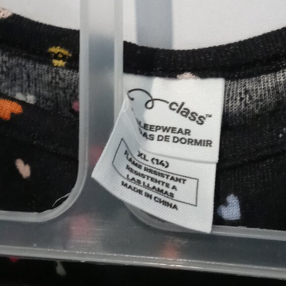 Art Class Girls' 2pc Black Rainbow Hearts Print Pajamas Set Size XL (14) - Picture 9 of 9